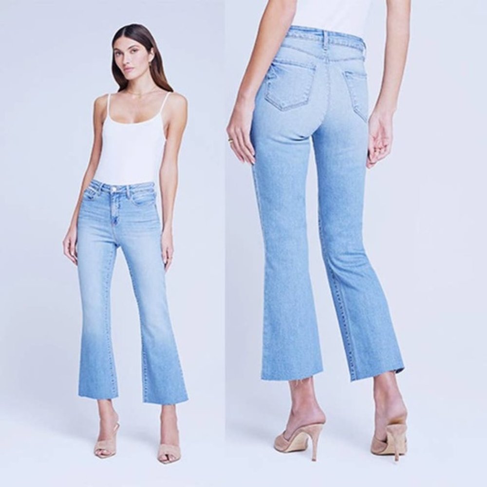 L'Agence Kendra High Rise Cropped Flare Leg Jeans Women's Canyon Size: 30 NWT
